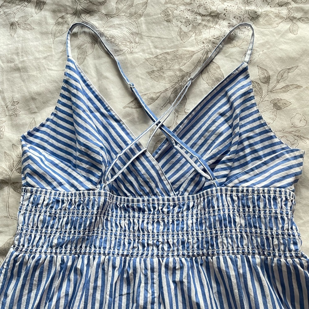 Madewell Blue and White Striped Midi Dress - Picture 5 of 12